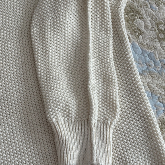 Ivory Lucky Brand Cotton-Blend Pullover V-Neck Sweater - Picture 5 of 8